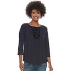 Women's Sonoma Goods For Life&trade; Embroidered Yoke Top, Size: Xl, Blue (navy)