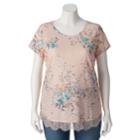 Plus Size Lc Lauren Conrad Lace-trim Top, Women's, Size: 2xl, Dark Beige
