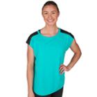 Women's Jockey Sport Illusion Cap Sleeve Tee, Size: Xl, Green Oth
