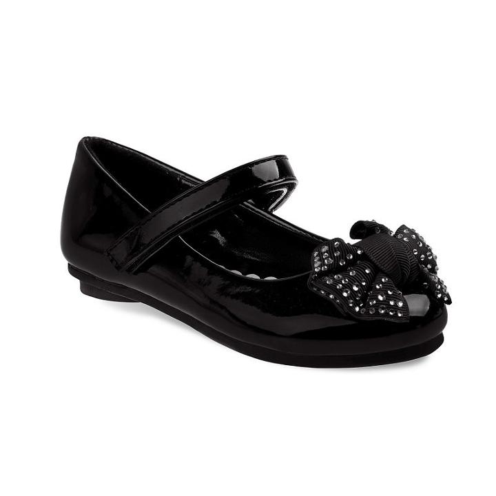Laura Ashley Toddler Girls' Bow Mary Jane Shoes, Girl's, Size: 6 T, Black