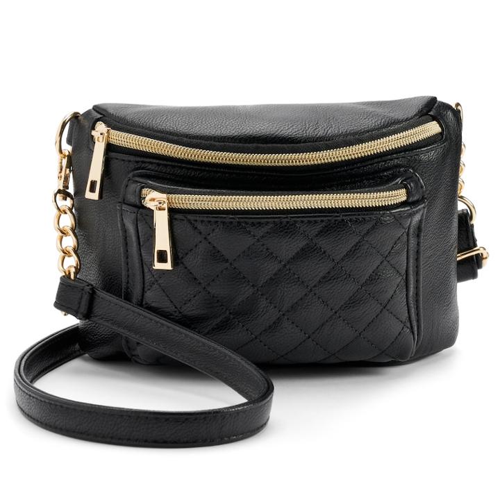 Apt. 9&reg; Connie Quilted Convertible Crossbody Bag, Women's, Black