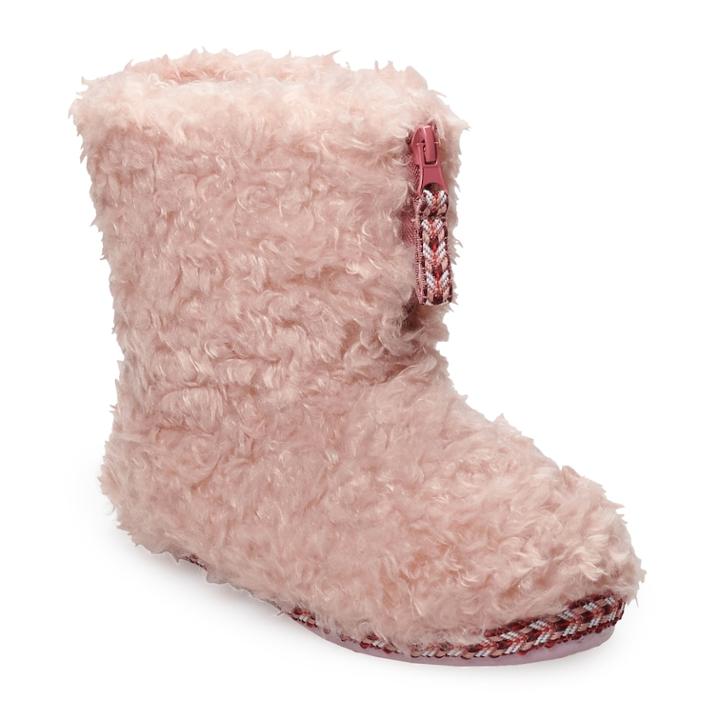 Women's So&reg; Zipper Bootie Slippers, Size: Large, Light Pink