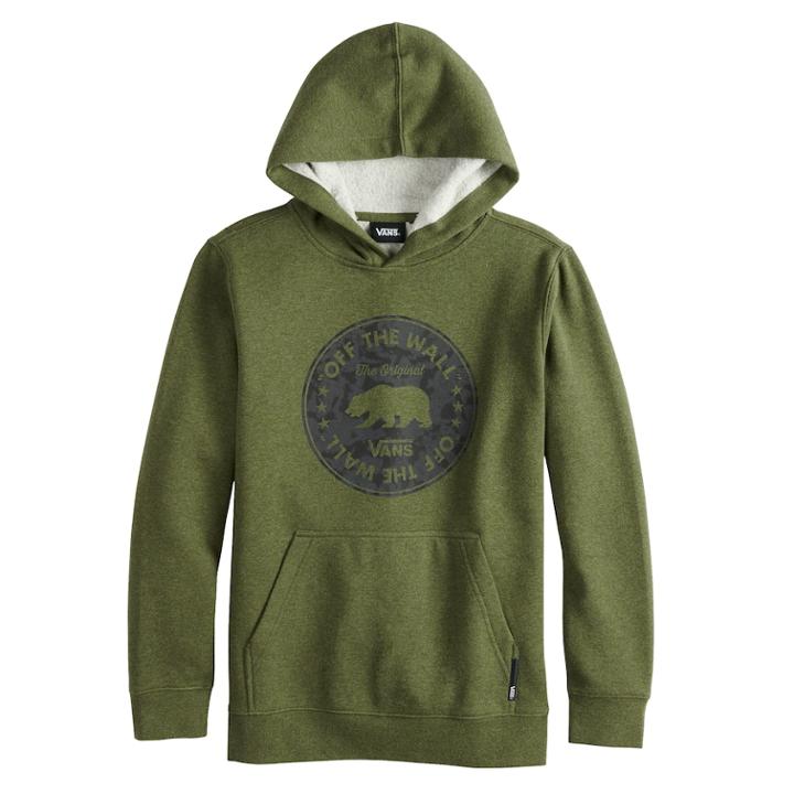 Boys 8-20 Vans Pullover Hoodie, Size: Medium, Dark Green