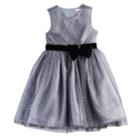 Girls 4-6x Nannette Foil Dot Knit Dress, Size: 4, Silver