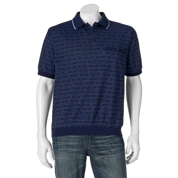 Men's Safe Harbor Classic-fit Banded-bottom Polo, Size: Xxl, Blue (navy)