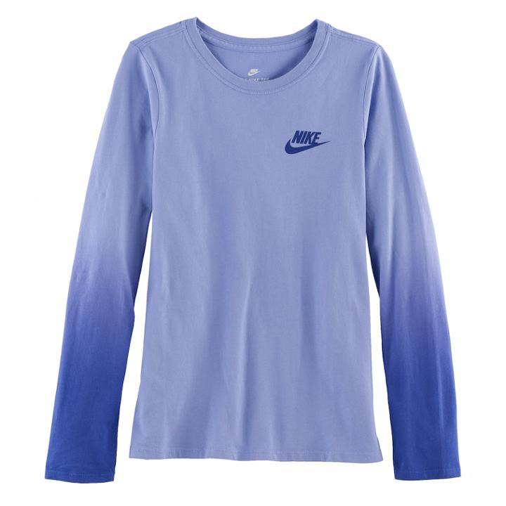 Girls 7-16 Nike Dip-dye Long Sleeve Tee, Size: Xl, Purple Oth