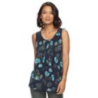 Women's Croft & Barrow&reg; Print Scoopneck Tank, Size: Xs, Blue