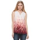 Women's Apt. 9&reg; Sleeveless Popover Top, Size: Large, Lt Orange