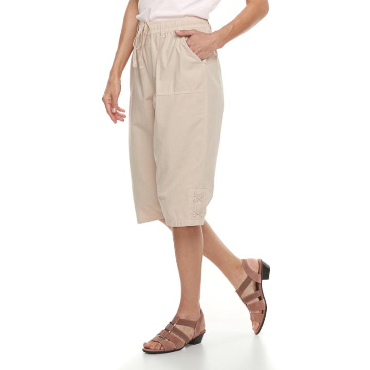 Women's Gloria Vanderbilt Lillith Sheeting Skimmer Capris, Size: Xl, Med Beige