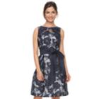 Women's Jessica Howard Floral Illusion A-line Dress, Size: 6, Blue (navy)