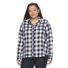 Juniors' Plus Size So&reg; Pocket Plaid Flannel Shirt, Girl's, Size: 1xl, Blue