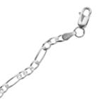 7-in. Sterling Silver Figaro Bracelet, Women's, Size: 7, Grey