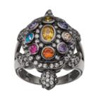 Sophie Miller Sterling Silver Gemstone Turtle Ring, Women's, Size: 7, Multicolor
