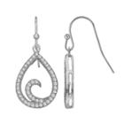 Silver Plate Cubic Zirconia Teardrop Earrings, Women's, White