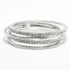 Jennifer Lopez Simulated Crystal Hammered Bangle Bracelet Set, Women's