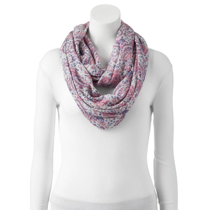 Women's Chaps Paisley Infinity Scarf, Natural