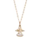 Charming Girl Kids' 10k Gold Cubic Zirconia Angel Pendant, White