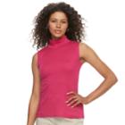 Women's Croft & Barrow&reg; Mockneck Sleeveless Top, Size: Xl, Dark Pink