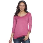 Juniors' So&reg; High-low Raglan Tee, Teens, Size: Small, Dark Pink