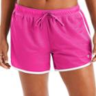 Women's Champion Contrast Trim Mesh Shorts, Size: Xl, Dark Pink