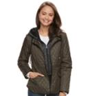 Juniors' Sebby Fleece Bib Hooded Quilted Jacket, Teens, Size: Small, Dark Green