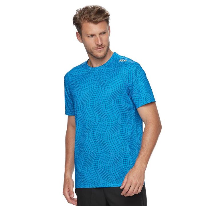 Men's Fila Sport&reg; Printed Mesh Tee, Size: Large, Blue (navy)