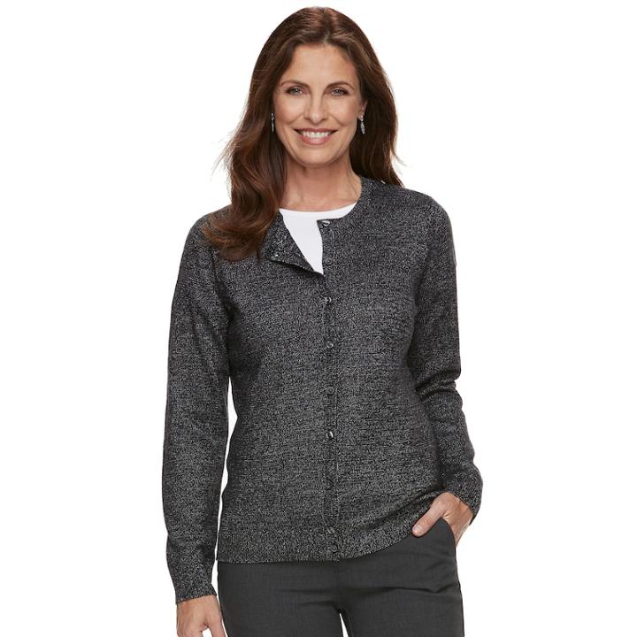 Women's Croft & Barrow&reg; Essential Extra Cozy Cardigan, Size: Xxl, Black