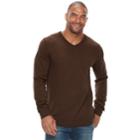 Big & Tall Sonoma Goods For Life&trade; Classic-fit Coolmax V-neck Sweater, Men's, Size: L Tall, Dark Brown