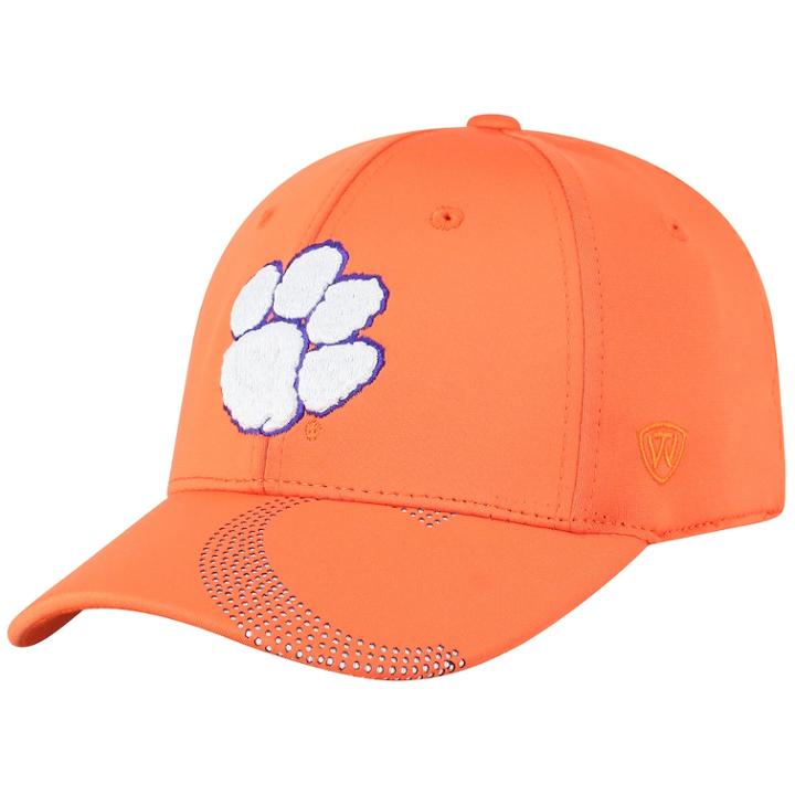 Adult Top Of The World Clemson Tigers Pitted Memory-fit Cap, Men's, Med Orange