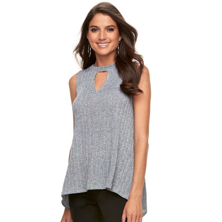 Women's Jennifer Lopez Cascade Cutout Tank, Size: Large, Light Grey