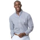 Men's Chaps Classic-fit Gingham Checked Easy-care Poplin Button-down Shirt, Size: Medium, Blue
