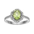 Radiant Gem Peridot Sterling Silver Flower Ring, Women's, Size: 8, Green