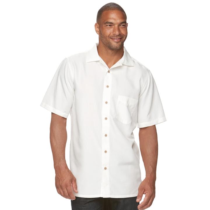 Big & Tall Batik Bay Classic-fit Woven Button-down Shirt, Men's, Size: 3xl Tall, Natural