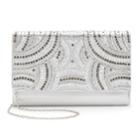 Gunne Sax By Jessica Mcclintock Nora Studded Satin Crossbody Clutch, Women's, Silver