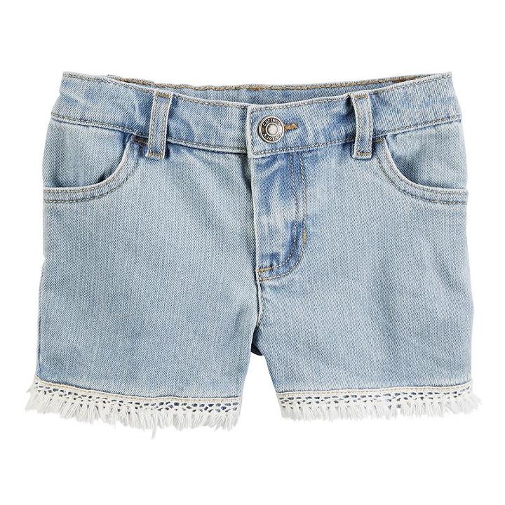 Girls 4-8 Carter's Fringe Denim Shorts, Girl's, Size: 8, Blue Other