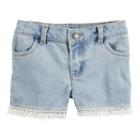 Girls 4-8 Carter's Fringe Denim Shorts, Girl's, Size: 8, Blue Other