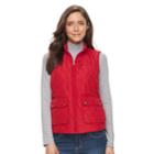 Women's Croft & Barrow&reg; Zip-up Quilted Vest, Size: Xxl, Med Red