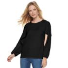 Women's Juicy Couture Layered Crepe Top, Size: Small, Dark Grey