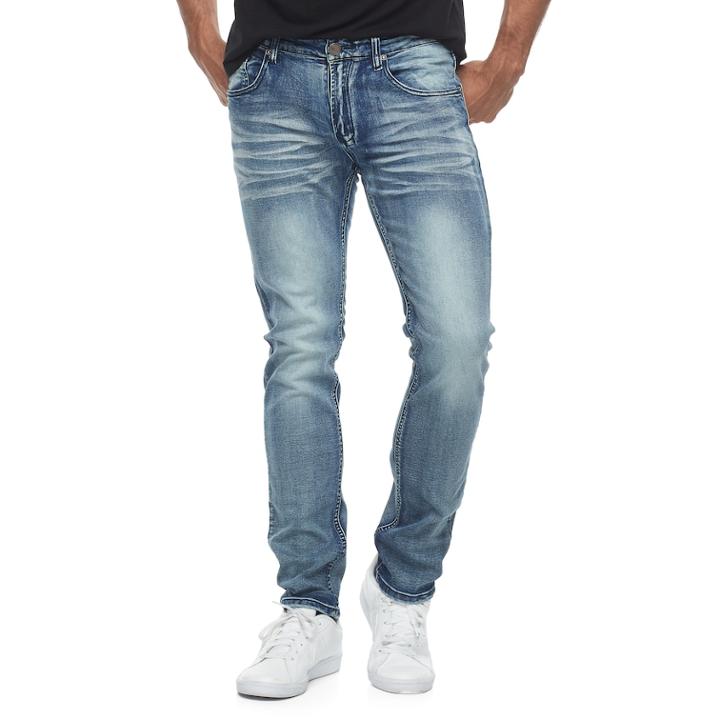 Men's Xray Slim-fit Washed Stretch Jeans, Size: 32, Blue
