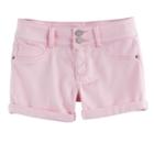 Girls 7-16 So&reg; Softest Shorties Double Button Shorts, Size: 14, Light Pink