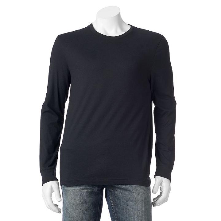 Men's Sonoma Goods For Life&trade; Heathered Everyday Tee, Size: Xl, Black