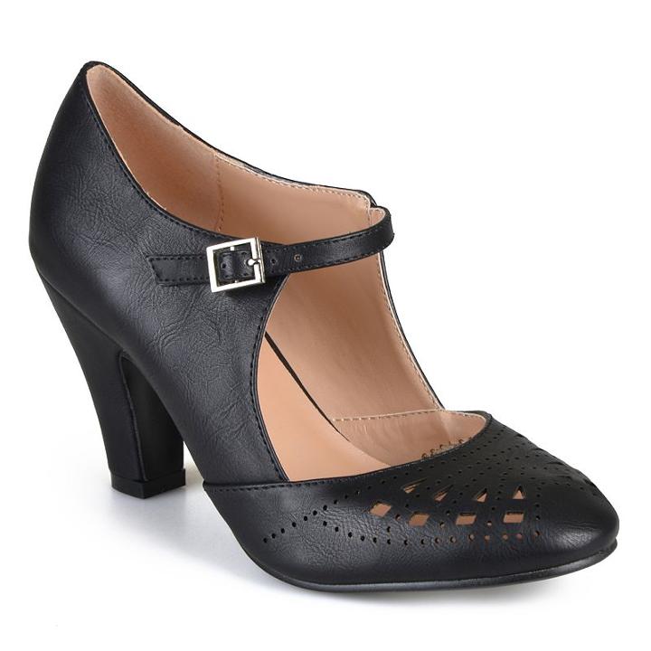 Journee Collection Elsa Women's Mary Jane Heels, Girl's, Size: Medium (6), Black