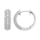 14k White Gold 1/2 Carat T.w. Diamond Hoop Earrings, Women's