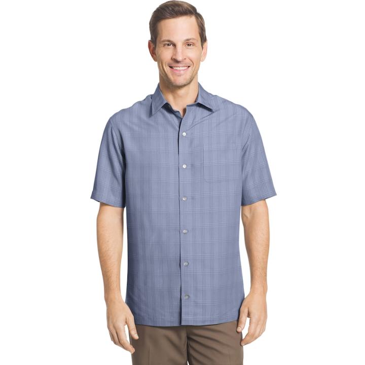 Big & Tall Van Heusen Classic-fit Dobby Button-down Shirt, Men's, Size: L Tall, Blue