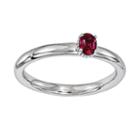 Stacks And Stones Sterling Silver Lab-created Ruby Stack Ring, Women's, Size: 10