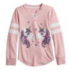 Girls 7-16 & Plus Size Miss Chievous Lace Up Sequined Graphic Sweatshirt, Size: Xl Plus, Light Pink