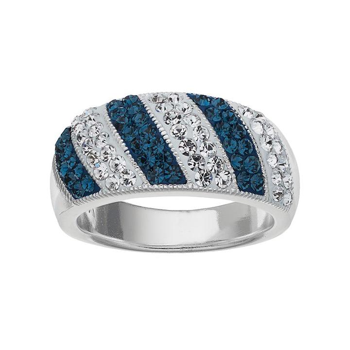 Crystal Luxuries Crystal Striped Ring, Women's, Size: 7, Multicolor
