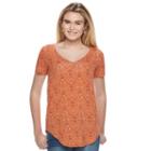 Juniors' Mudd&reg; Short Sleeve V-neck Tee, Girl's, Size: Medium, Lt Brown