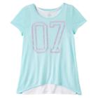Girls 7-16 Double Layer Tulip Back Tank Top Tee, Size: 16, Turquoise/blue (turq/aqua)