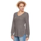 Juniors' Pink Republic Lace-up Side Sweater, Teens, Size: Xl, Grey Other